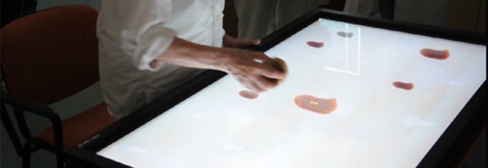 Multi-user interactive table for neurocognitive and neuromotor rehabilitation